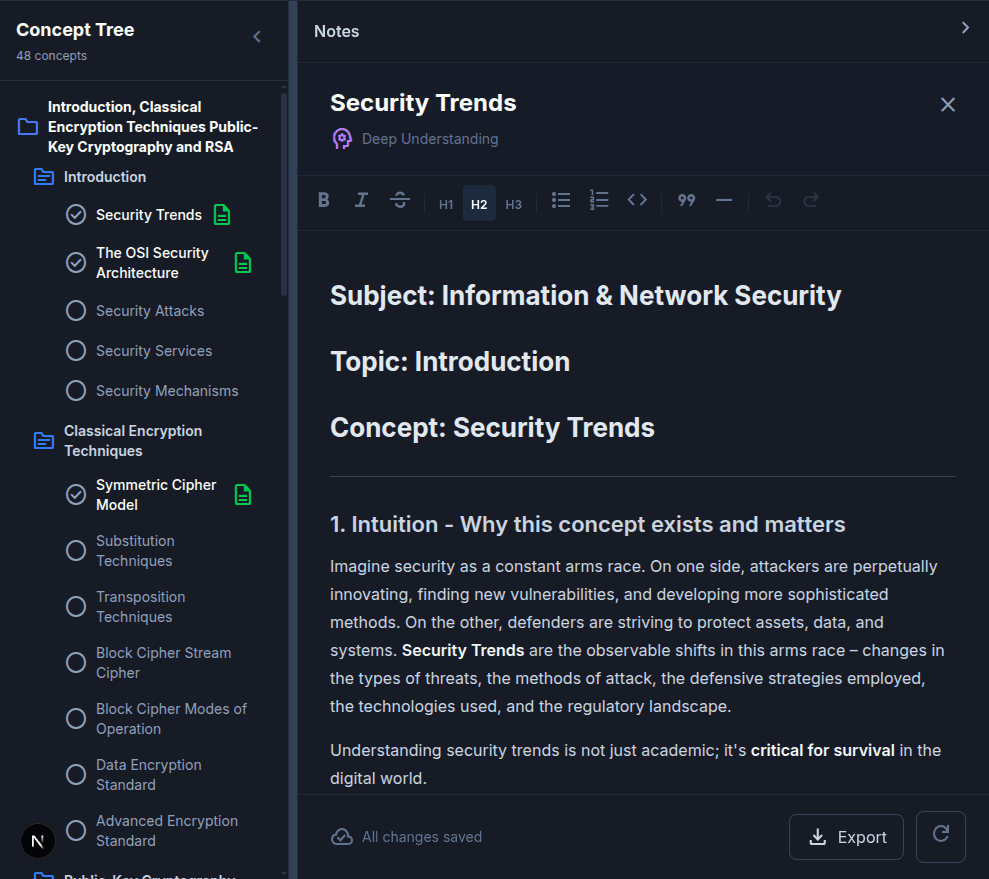 Concepto – AI Study Notes Generator
